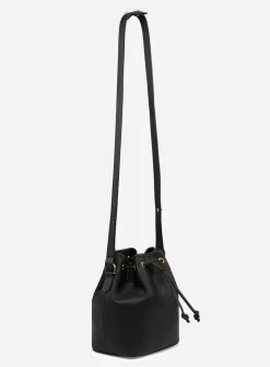 Vegetable-tanned leather bucket bag