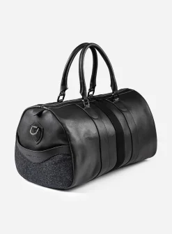 Vegetable-tanned leather duffle bag