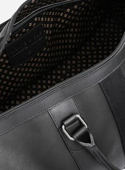 Vegetable-tanned leather duffle bag