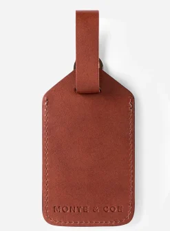 Vegetable-tanned leather luggage tag