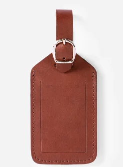 Vegetable-tanned leather luggage tag
