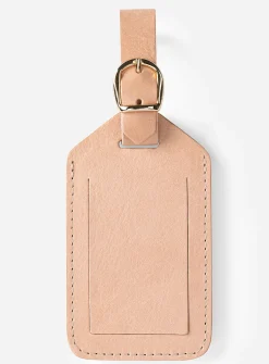 Vegetable-tanned leather luggage tag