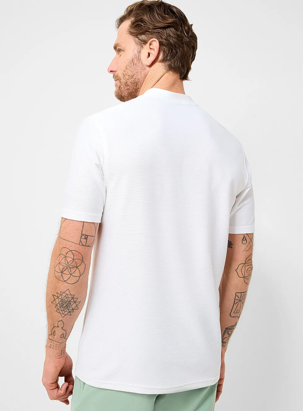 Velocity bomber-collar ribbed golf T-shirt