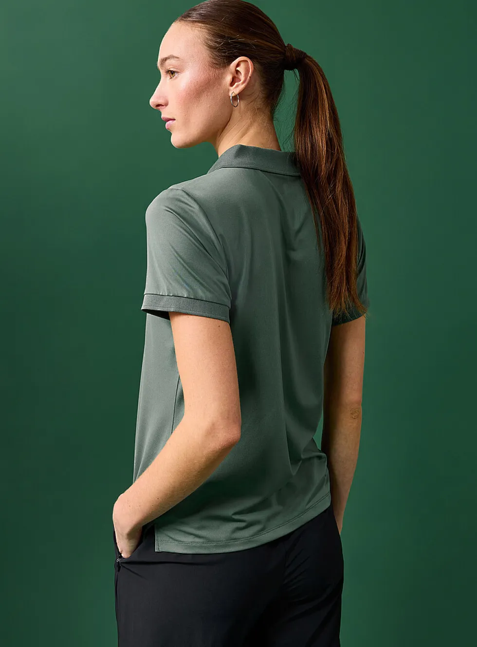 Velvety feel ribbed-trim golf polo