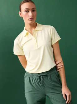 Velvety feel ribbed-trim golf polo