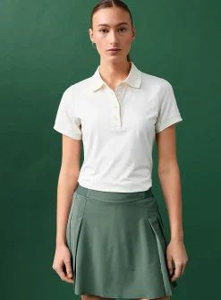 Velvety feel ribbed-trim golf polo