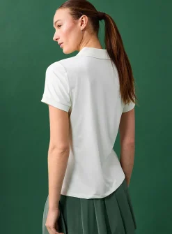 Velvety feel ribbed-trim golf polo