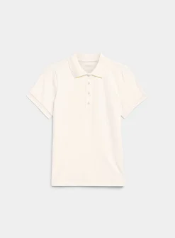 Velvety feel ribbed-trim golf polo