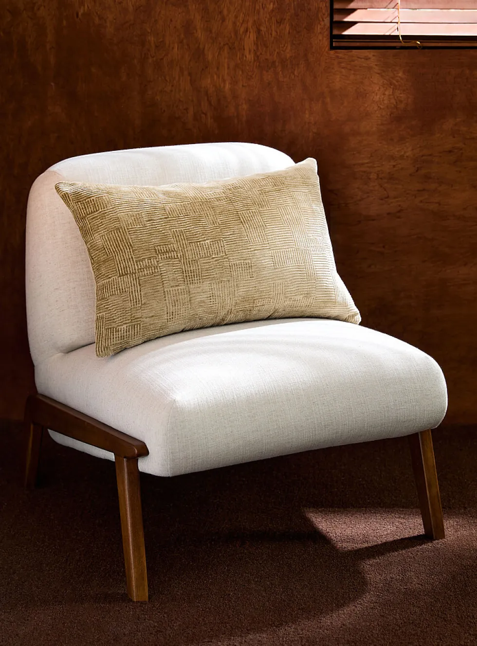 Velvety geometric stripes removable cover cushion