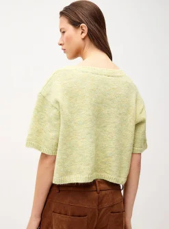 Velvety knit cropped cardigan