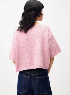 Velvety knit cropped cardigan