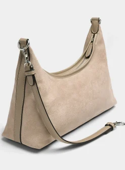 Velvety minimalist shoulder bag
