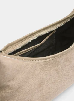Velvety minimalist shoulder bag