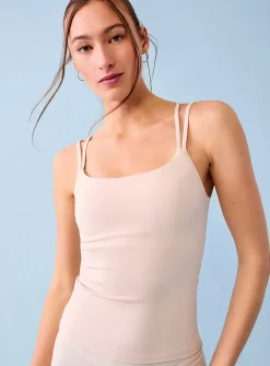 Velvety thin crossed-strap support tank