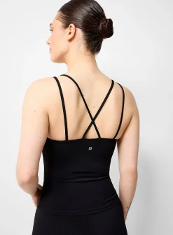 Velvety thin crossed-strap support tank