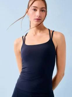 Velvety thin crossed-strap support tank