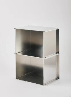 Venn raw aluminum side table