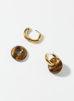 Vera tiger's eye hoops