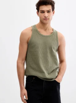 Vertical pointelle stripe tank