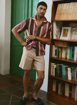Vertical stripe cabana shirt