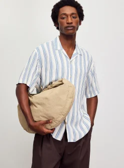 Vertical stripe cabana shirt