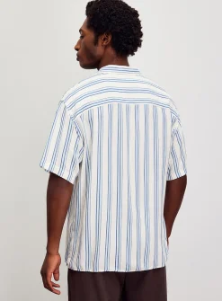 Vertical stripe cabana shirt