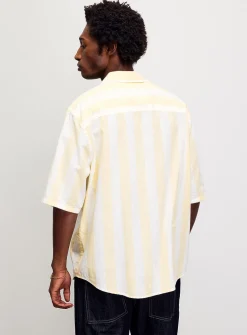 Vertical stripe camp shirt