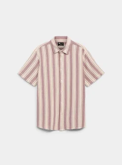 Vertical stripe knit shirt