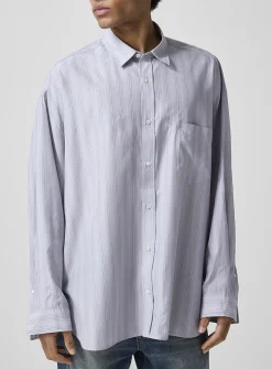 Vertical stripes oversized shirt