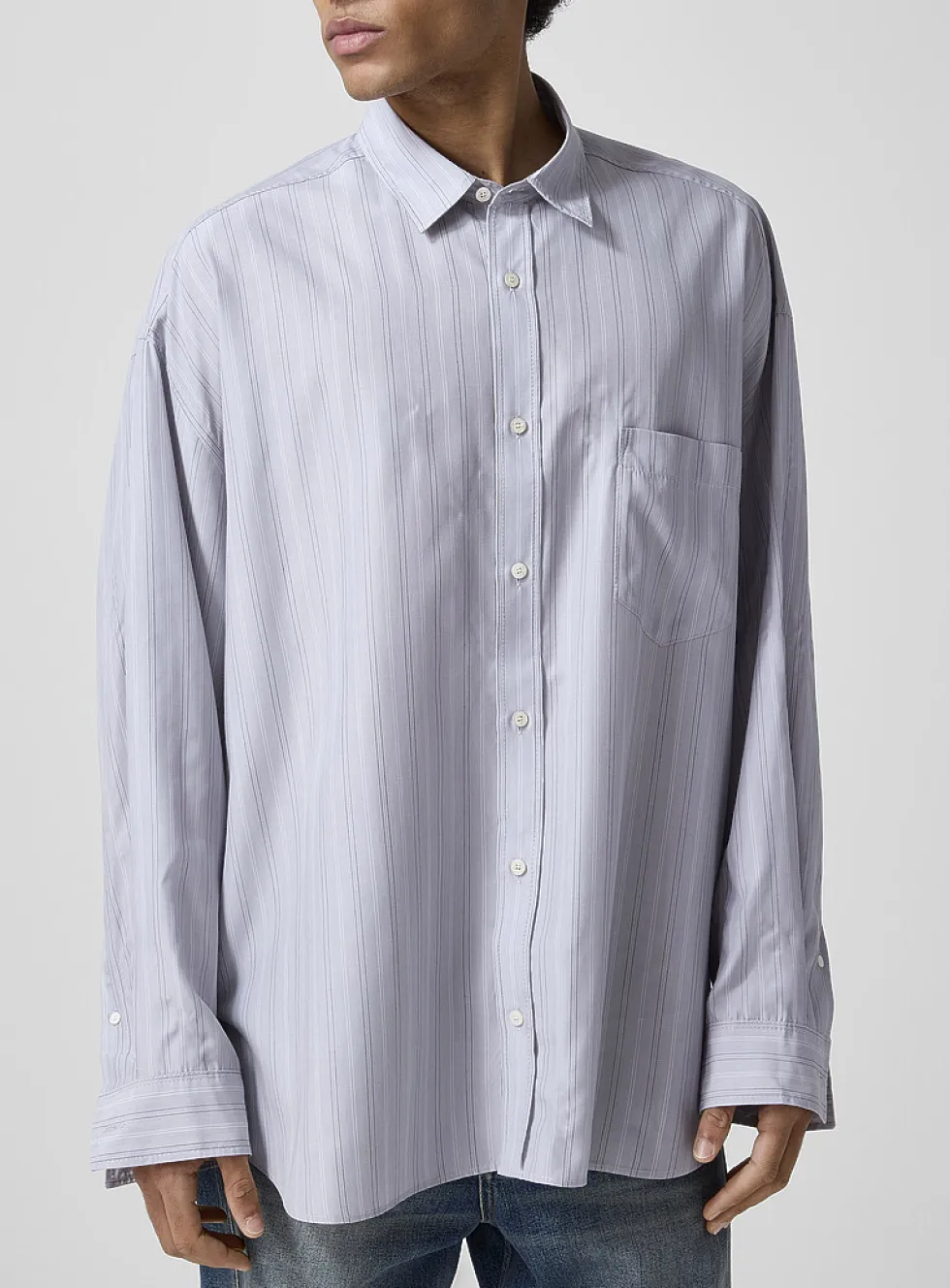 Vertical stripes oversized shirt