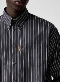 Veterano oversized striped poplin shirt