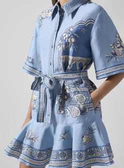 Villa Romantica 100% linen shirt minidress