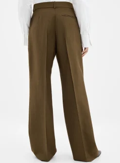 Virgin wool and mohair wide-leg pant