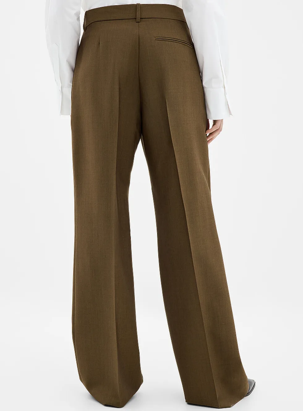 Virgin wool and mohair wide-leg pant
