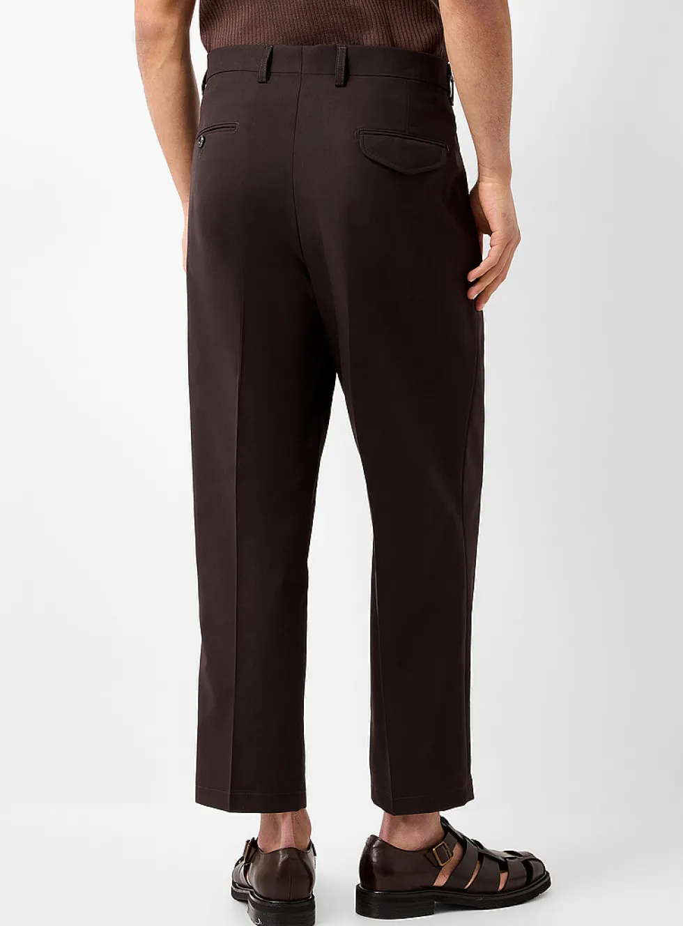 Virgin wool blend pleated pant