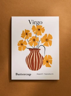 Virgo floral zodiac poster