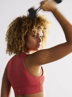 V-neck covered back velvety sports bra