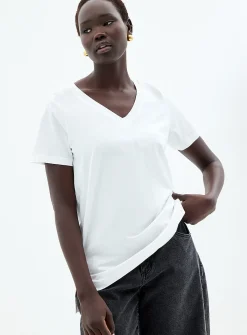 V-neck organic cotton tunic T-shirt