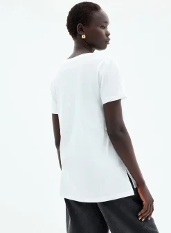 V-neck organic cotton tunic T-shirt