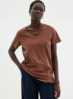 V-neck organic cotton tunic T-shirt