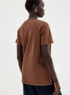 V-neck organic cotton tunic T-shirt