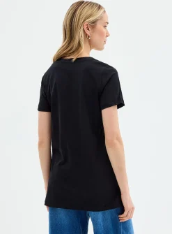 V-neck organic cotton tunic T-shirt