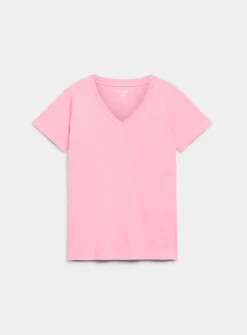 V-neck organic cotton tunic T-shirt