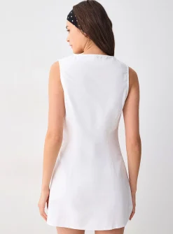 V-neck oxford shirtdress