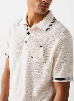Voilier patch striped trim polo shirt