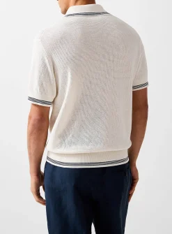 Voilier patch striped trim polo shirt