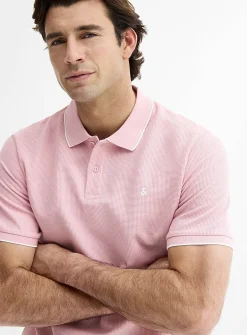 Waffle jersey polo