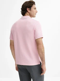 Waffle jersey polo
