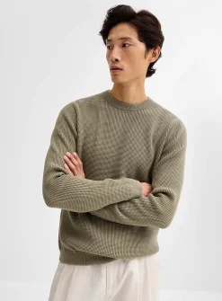 Waffle knit sweater