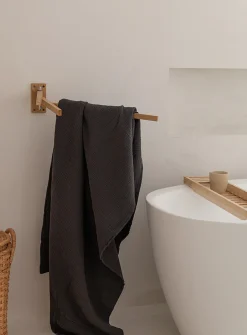 Waffled cotton bath sheet